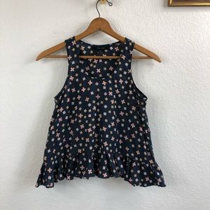 Karen Walker Geometric Ruffle Swing Tank Blouse